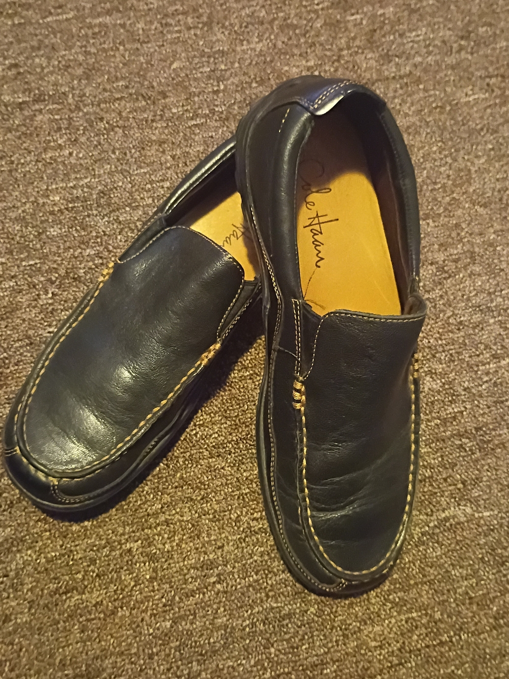 Cole Haans Tucker Venetian Slip On Loafers C03557 Black Leather Mens' 8.5M